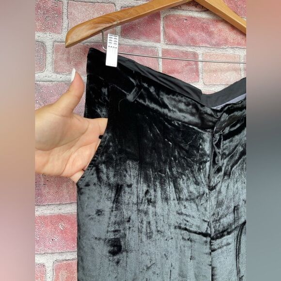 Philosophy Di Alberta Ferretti Black Velvet Trouser Pants Size 8 - Picture 12 of 16